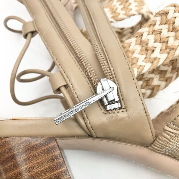 Charles by Charles David ELLA Tan Cream Woven Caged Strappy Block Heel Sandals - Picture 12 of 16